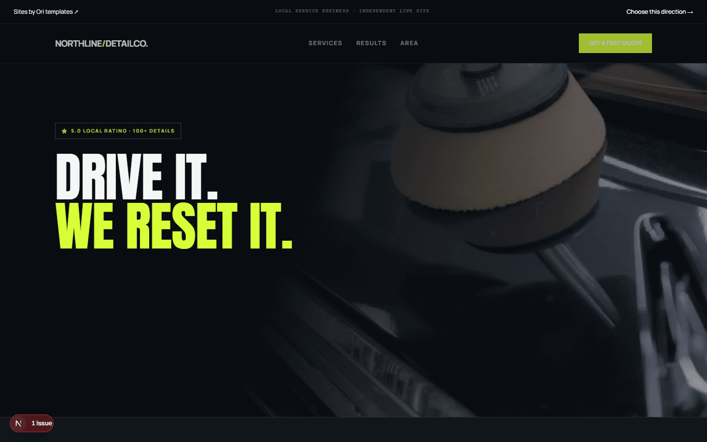 Preview of the Northline Detail Co. website direction